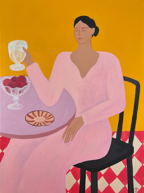 WOMAN WITH PLUMS